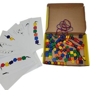 Learning Resources Beads and Patterns Card Set,130 Pieces Ages 3+, Lacing Beads,